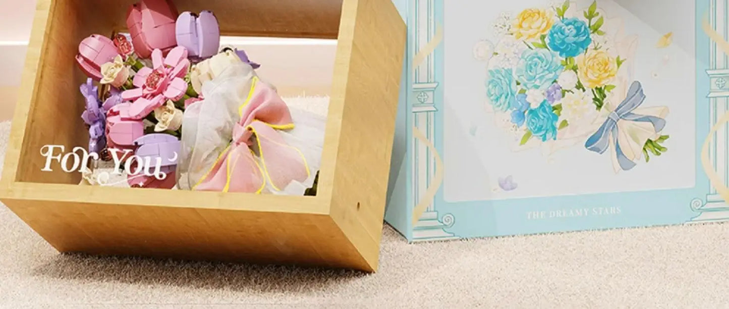 Blocs de construction Wekki Bouquet de fleurs éternelles Cadre photo Puzzle à monter soi-même Jouet créatif Cadeau d'anniversaire Collection Ornement