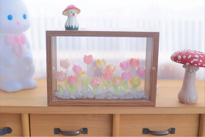 Tulip Nightlight Photo Frame Eternal Flower Home Decor DIY Cute Ornaments Birthday Gift Valentine's Day Surprise Christmas