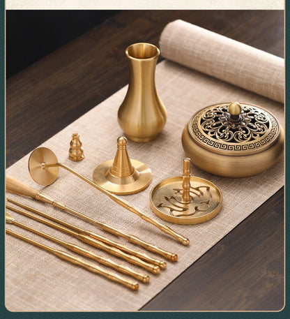 Pure copper incense seal set set incense making tools incense burner sandalwood powder Seal seal incense shovel gift box