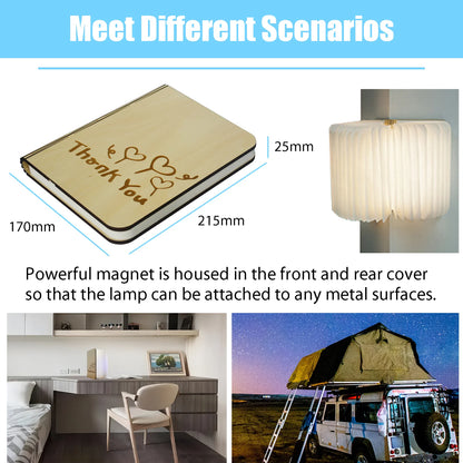Lampe de lecture pliable à 7 couleurs changeantes, haut-parleur Bluetooth sans fil, lanterne en papier LED rechargeable, lampe de chevet portable