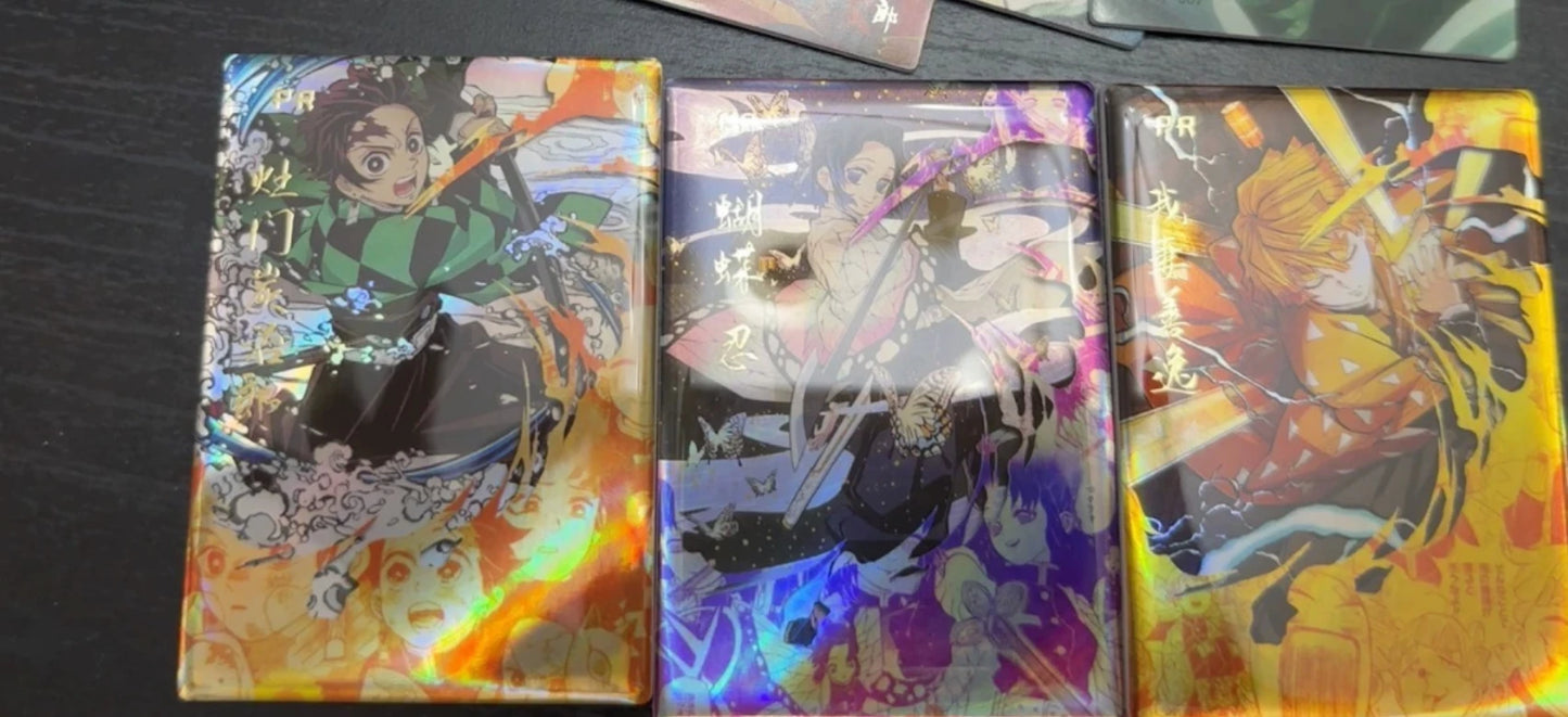 Anime Demon Slayer Kamado Tanjirou Kochou Shinobu Kanroji Mitsuri Iguro Obanai Collection Cards Christmas Birthday Gifts Toys