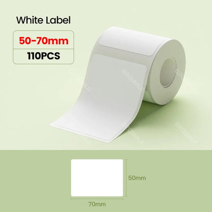 5 Rolls Niimbot Thermal Papel For B21 B1 Printer Home Office Labels Roll Colorful Adhesive Paper Square Printable Sticker Papers