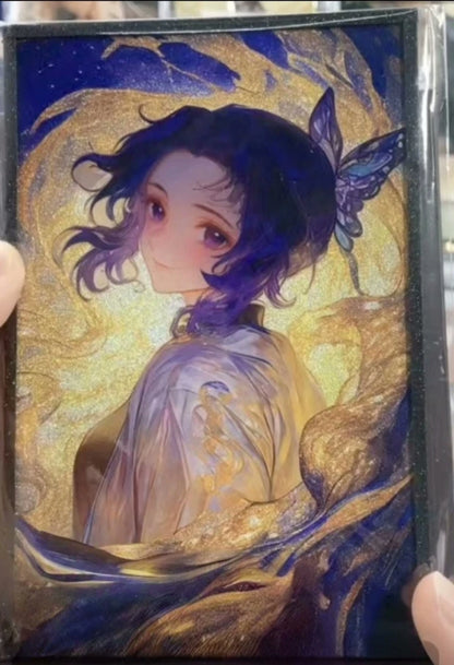 Anime Demon Slayer Kamado Nezuko Kochou Shinobu Rengoku Kyoujurou Kanroji Mitsuri Collection Cards Birthday Gift Children's Toys