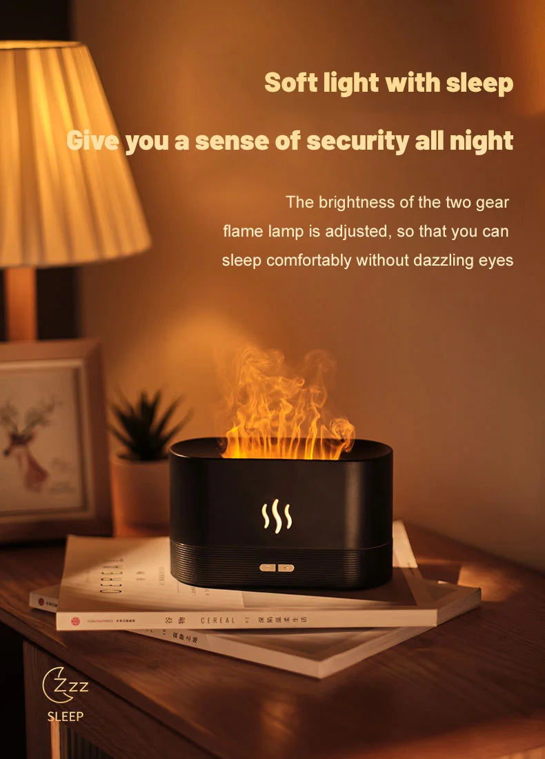 Perfume Humidifier Ultrasonic Air Humidifier With LED Lighting Simulation Colorful Flame Fragrance Machine