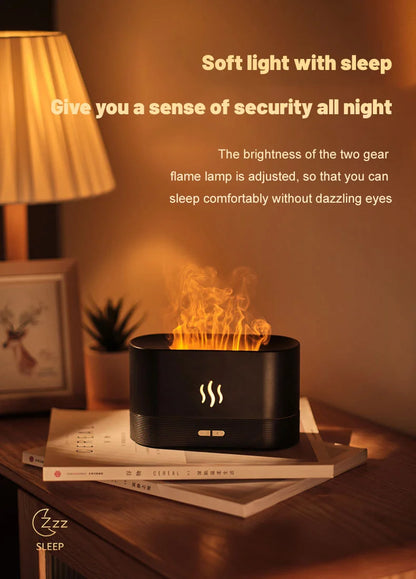 Perfume Humidifier Ultrasonic Air Humidifier With LED Lighting Simulation Colorful Flame Fragrance Machine