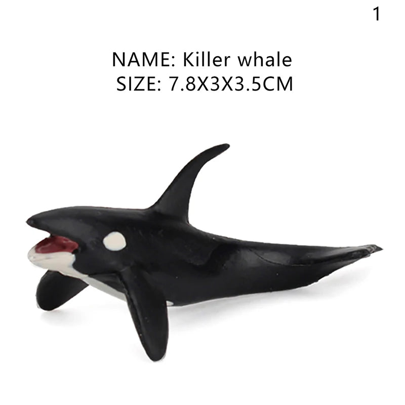 Simulation Marine Life Action Figures Ocean Animal Model Educational Toys Cake Topper,Collection Gift Shark Dolphin Hammerhead