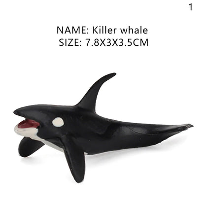 Simulation Marine Life Action Figures Ocean Animal Model Educational Toys Cake Topper,Collection Gift Shark Dolphin Hammerhead