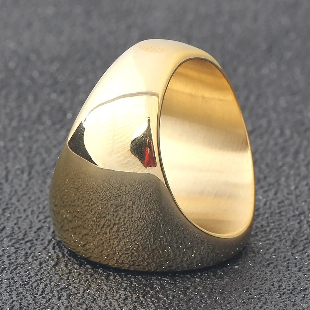 Personalized Print Photo Free Engraving Stainless Steel Rings Mens Custom Text Logo Gold Ring Jewelry Valentine's Day gift