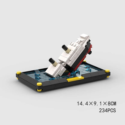 RMS Cruise Sank Titanic Break In Half With Case Model Sets Ship Building Blocks MOC Shipwreck Boat Construction Kid Toys Gifts