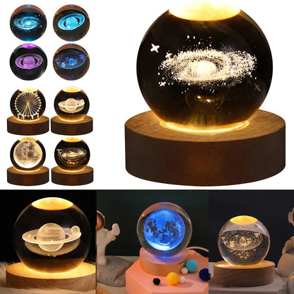 3D Pokemon Crystal Poke Ball Figure Toys 5CM Mimikyu Planet Axolotl Night Light LED Lamp Base Gift for Kid Adult
