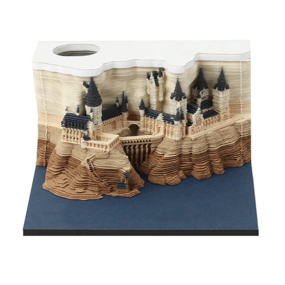 Omoshiroi Block 2024 Calendar 3D Memo Pad Magic Castle Mini Notepad Cubes Design Offices Paper Note Block Birthday Original Gift
