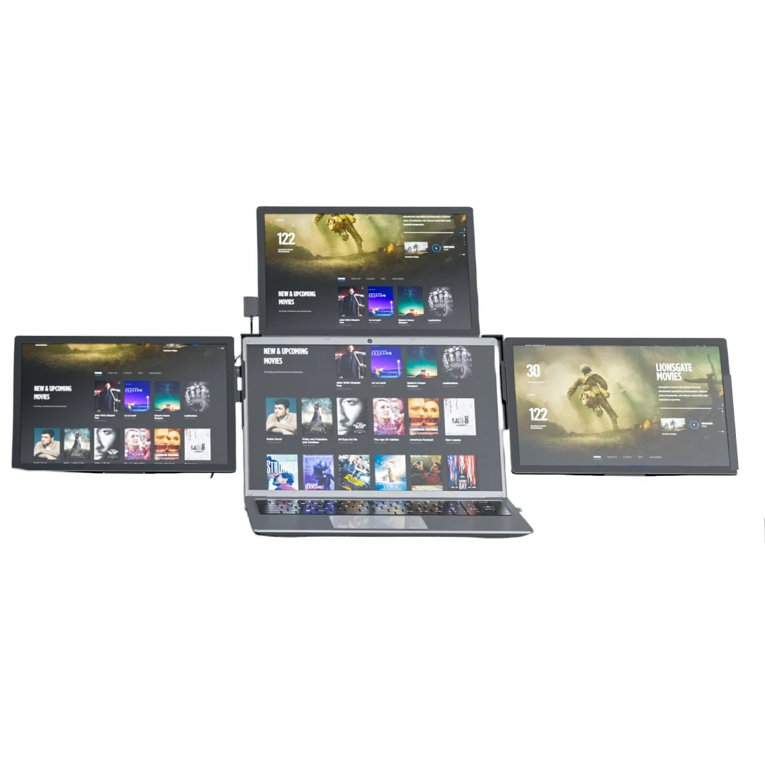 Triple Portable Monitor Triple Laptop Screen Extender Dual 13.3inch 1080P LCD monitors portable Tri screen monitor for laptop