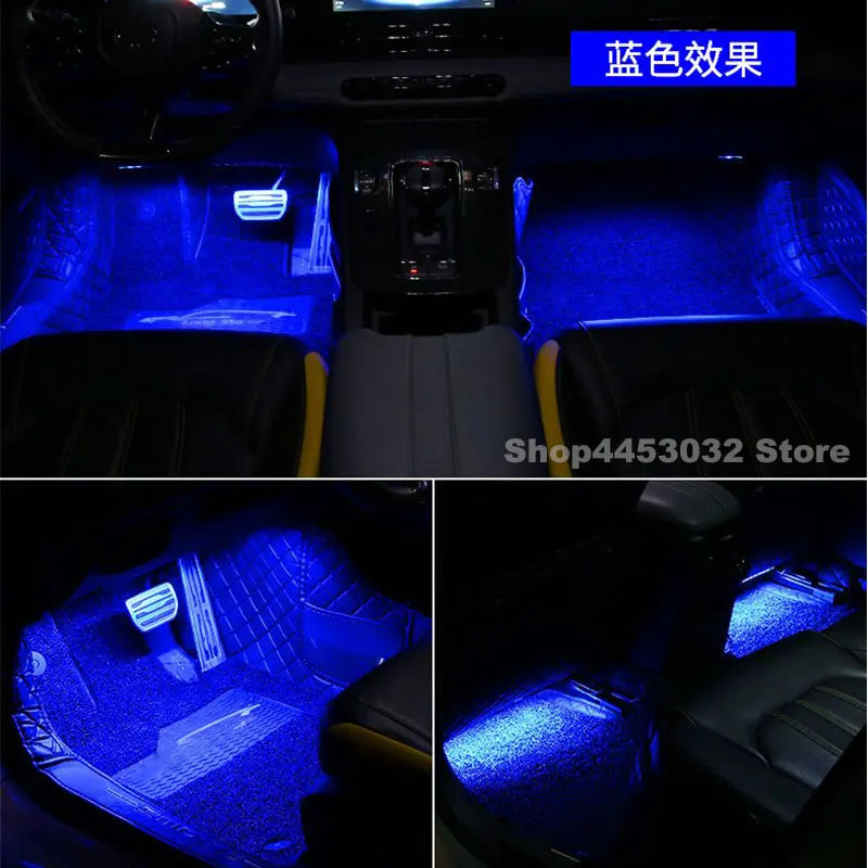 Car Foot Ambient Light RGB Led Lamp Usb For Toyota Hilux Corolla chr 4runner Crown RAV4 Wireless Remote APP Control Accessories