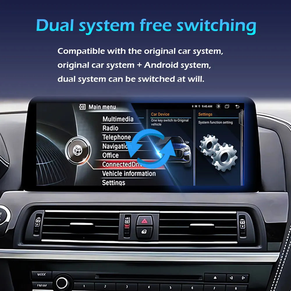 Android 14 Wireless CarPlay For BMW 5 Series F10 F11 2011 - 2017 CIC NBT System Car Radio Multimedia Video Player Navigation GPS