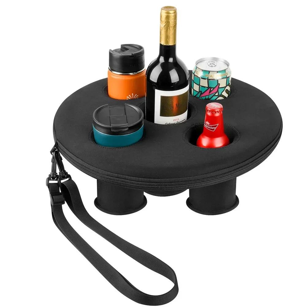 Bucket Cup Holder Floating Inflatable Pool Drink Holder With 5 Holes Float Beer Drink Tray For Swimming Party Cooler Table Parts