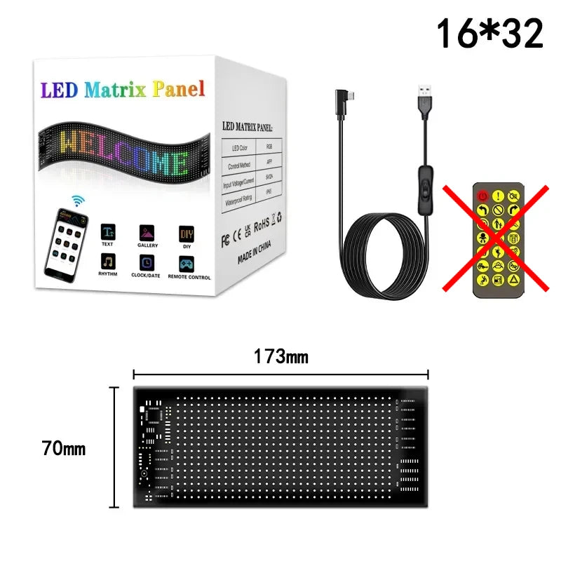 5V USB LED Matrix Pixel Panel Light Bluetooth App Control Scrolling Advertising LED Car Sign Animation Programmable For Car Shop