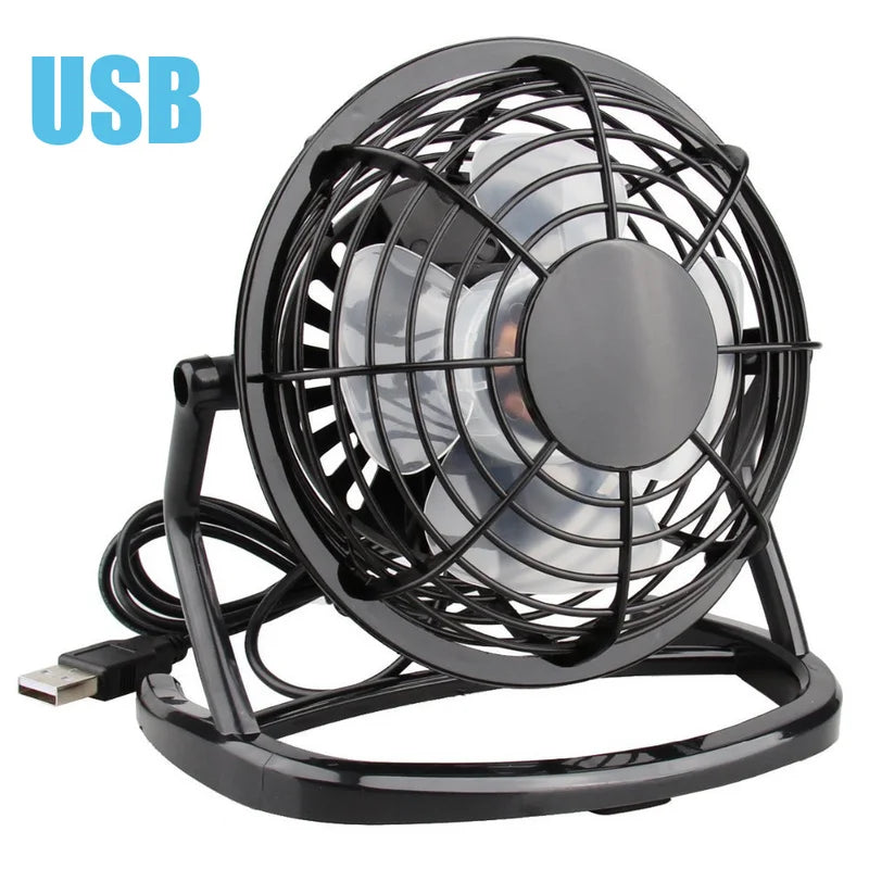 USB Silent Fan Desk Cooler for Laptop Notebook Desktop PC Ofiice Summer Cooling Fan 4 Blades Rotatable USB Mini Fans Socket