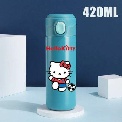 Sanrio 420 ML Thermos Mug Hello Kitty Cartoon 304 Stainless Steel Portable Water Cup Travel Water Bottle Kawaii Cups Kids Gifts