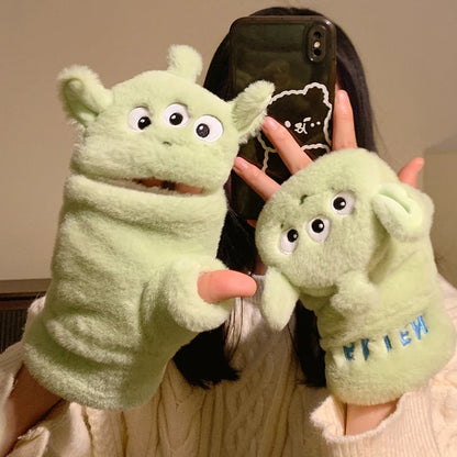 Original Disney Stitch Alex Didi Ear Muffs Gloves Plush Windproof Warm Cute 2024 New Ear Bags Children Ear Cover Winter Kid Gift
