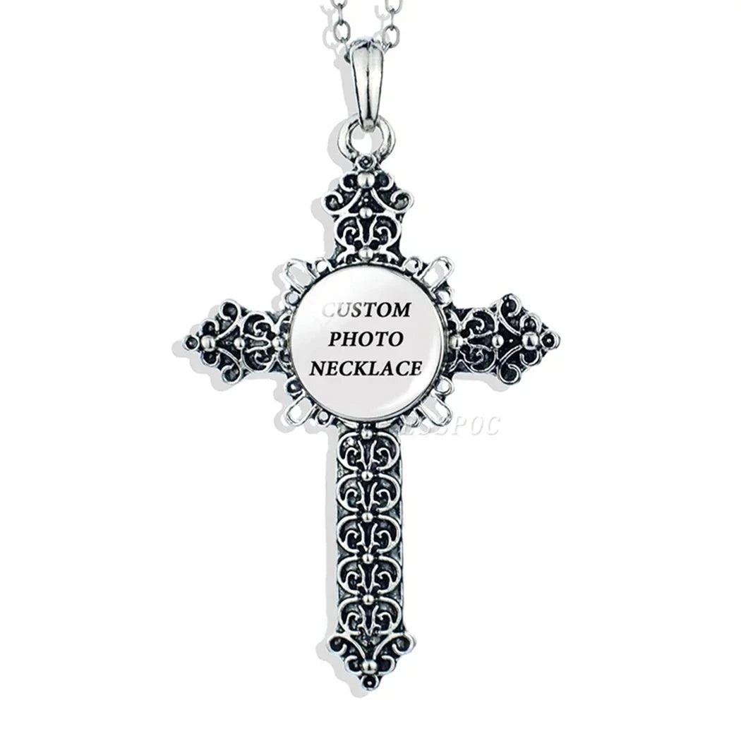 Collar con foto personalizado, cruz circular en forma de media luna, búho esférico, con una variedad de opciones de regalos para amigos