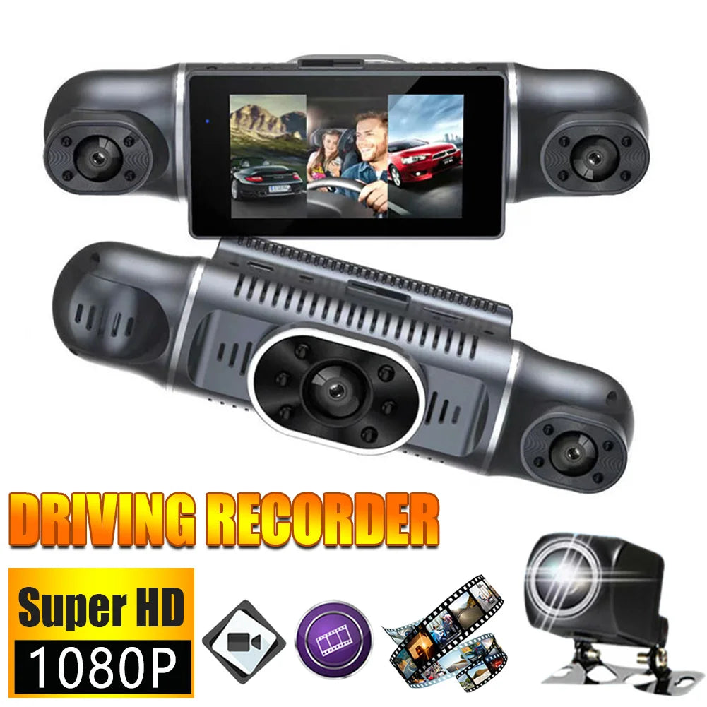4 Channel Car DVR HD 1080P 4-Lens Inside Vehicle Dash Cam Four Way Camera DVRs Recorder Video Registrator Dashcam Camcorder 24H