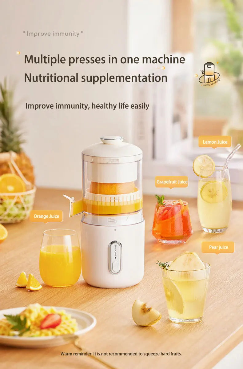 45W Electric Juicer 1500mAh Rechargeable Automatic Blender Fruit Squeezer  Portable Shakes Smoothie Fruit Separation Raw Juicer