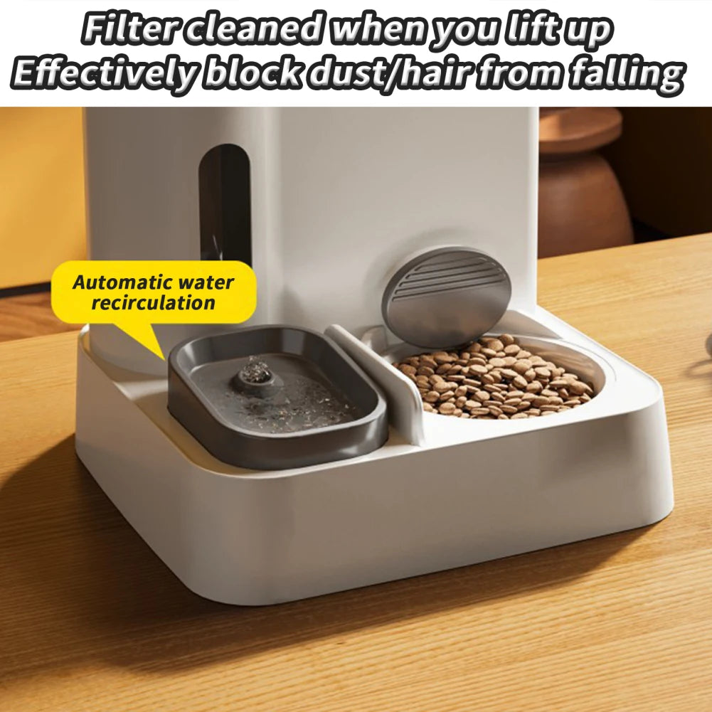 Comedero automático para perros y gatos 2 en 1 Comedero automático Dispensador de agua Juego de cuencos de agua y comida para mascotas Suministros para mascotas para perros y gatos
