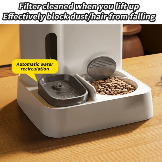 Automatic Cat Dog Feeder 2 In 1 Automatic Food Feeder Water Dispenser Pet Food And Water Bowl Set Pets Supplies For Dogs Cats