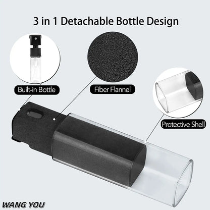 Q2 Microfiber Screen Cleaner Spray Bottle Set Mobile Phone Ipad Computer Microfiber Cloth Wipe Iphone Cleaning Glasses Wipes