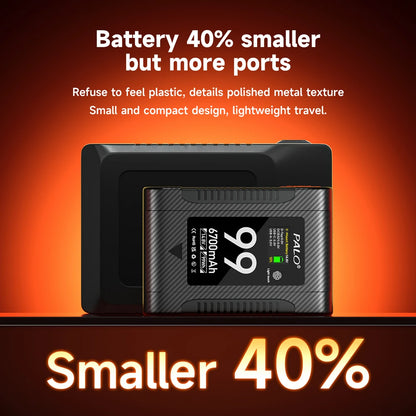 PALO BP-99 BP-199 V Mount Battery Power Bank 14.8V V Lock V Shape Li-ion Battery PD Fast Charging for cameras smartphones laptop