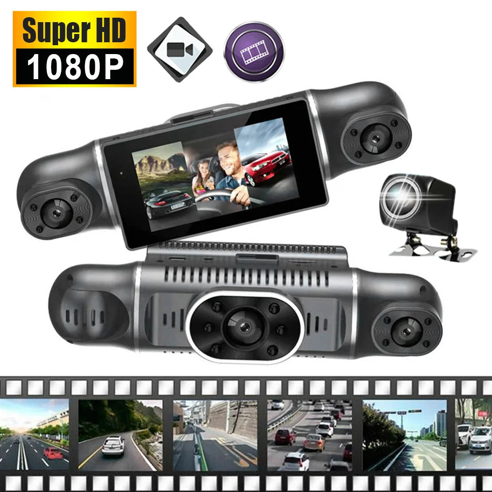 4 Channel Car DVR HD 1080P 4-Lens Inside Vehicle Dash Cam Four Way Camera DVRs Recorder Video Registrator Dashcam Camcorder 24H
