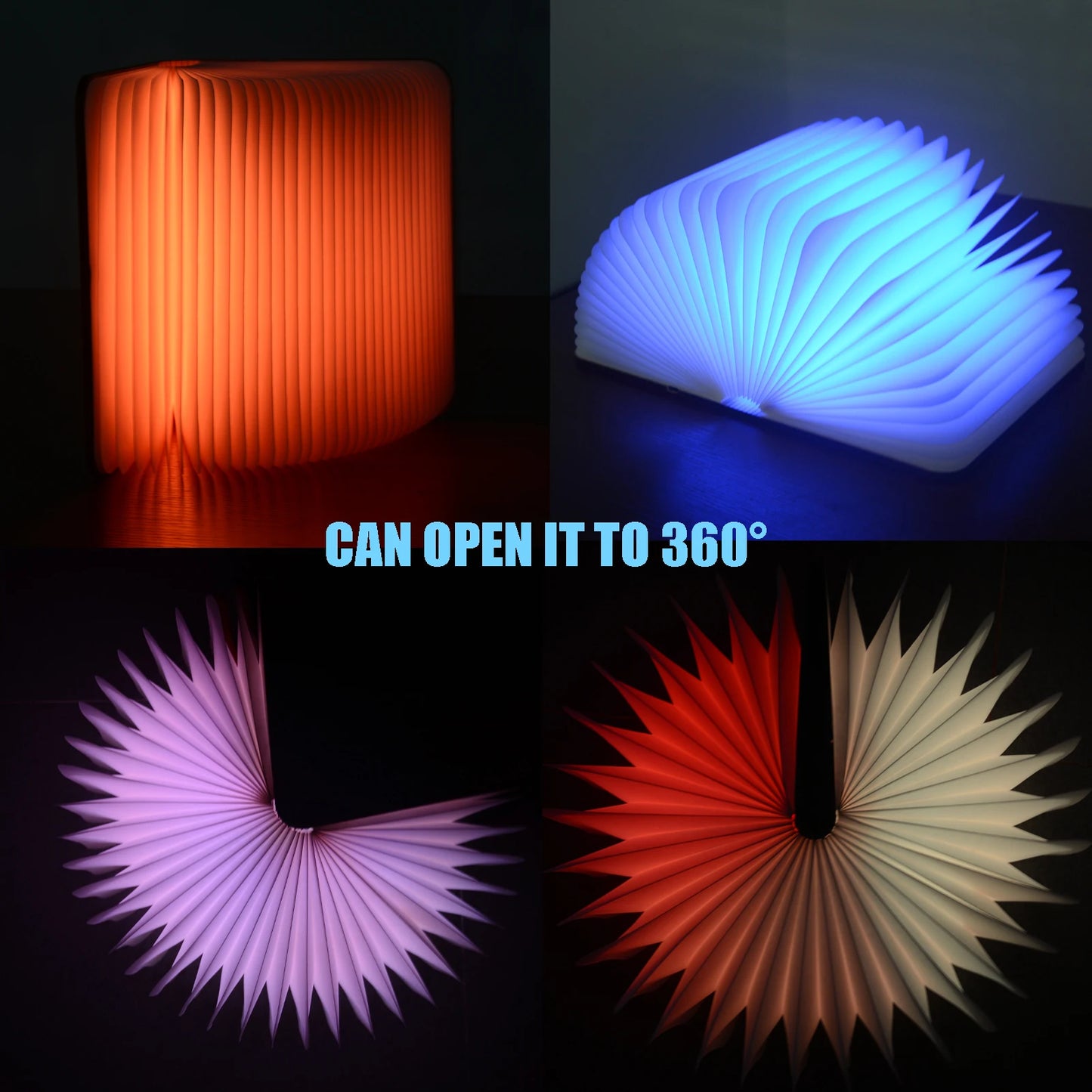 Lampe de lecture pliable à 7 couleurs changeantes, haut-parleur Bluetooth sans fil, lanterne en papier LED rechargeable, lampe de chevet portable