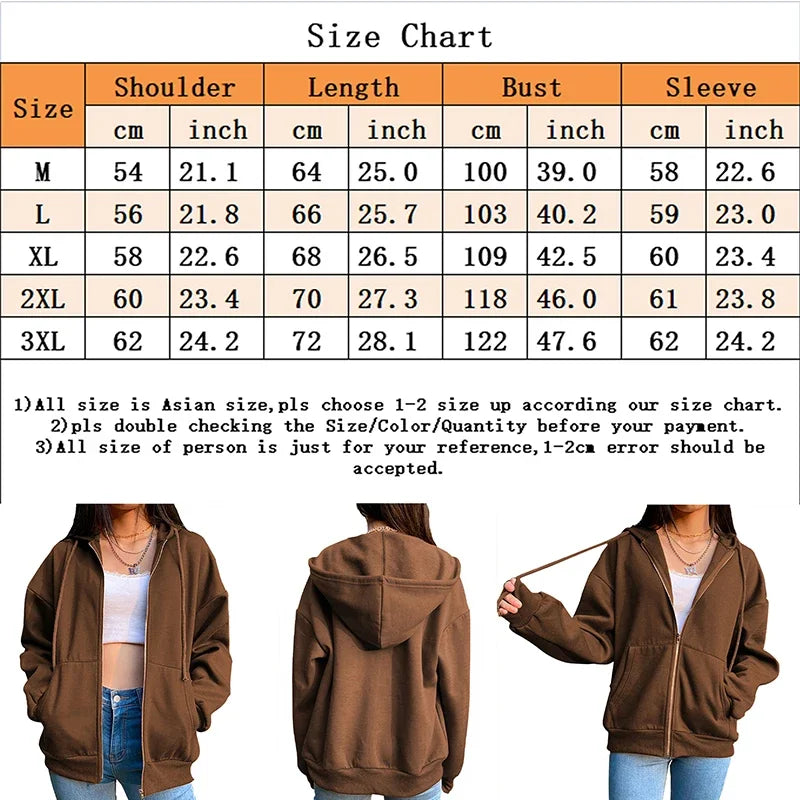 2024 New Womens Zipper Cardigan Hooded Sweatshirt Printing Outfits Fashion Casual Jogging Top Clothing Lady Versatile Sport Coat