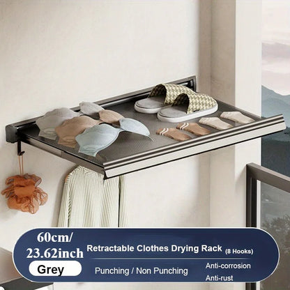 Balcony Drying Racks Foldable Multifunctional Stainless Steel Sock Drying Shelf Window Retractable Drying Clothes And Shoes Rack