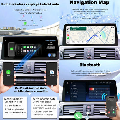 1920*720P Carplay 12,3 pouces Android 14 pour BMW Série 5 F10 F11 2010-2016 CIC NBT Système Auto Radio GPS Navigation Multimédia