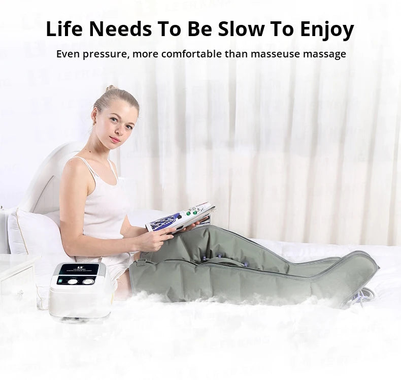 6-chamber Electric Airbag Pressure Massager Wraps Arm Waist Leg Foot Massage Varicose Veins lymphatic drainage device