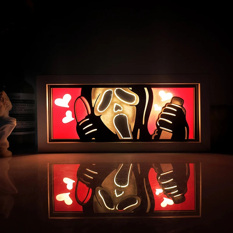 Anime One Piece Paper Cut Shadow Box Light Remote control model multiple colors Gamer Bedroom Decoration party present