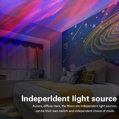 RGB Projection Night Light Wave Projector Light Gradual Water Lamp with Remote Control for Home Room Party Christmas Decor Light