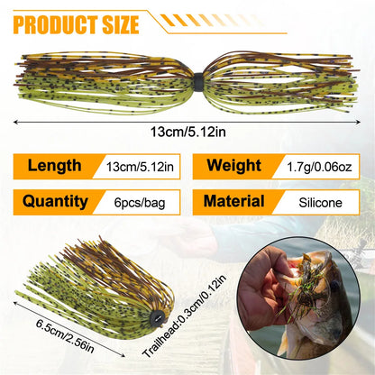 12Pcs Silicone Skirts Fishing Lure for Fishing Jig heads hooks Spinnerbait Buzzbait Bass Trout Fly Tying fishing Accessories