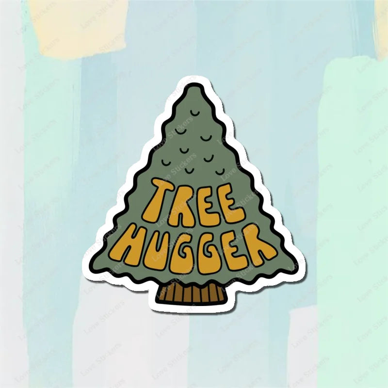 Retro Tree Hugger 5PCS Stickers for Living Room Bumper Anime Cute Kid Car Art Print Window Home Decor