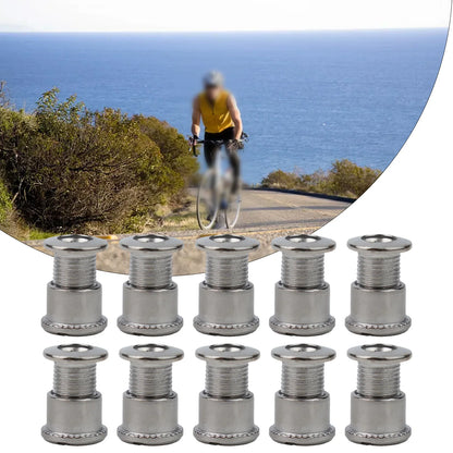 10 piezas de pernos para bielas de bicicleta, pernos simples, dobles y triples, tornillos de acero para platos y platos, tornillos para platos y tuercas, accesorios para bicicletas