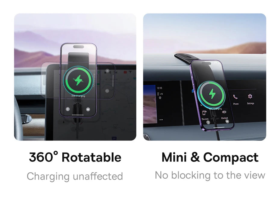 Baseus C02 Pro Series Magnetic Wireless Charging Car Mount Cluster Black