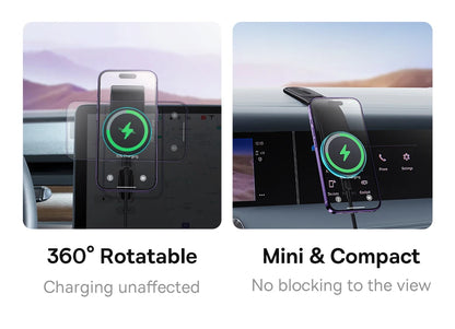 Baseus C02 Pro Series Magnetic Wireless Charging Car Mount Cluster Black