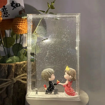 Snowy Night Flowing Small Night Light Street Light Snow Simulation Kids Toy Diy Material Package Toy Snowman Doll Christmas Gift