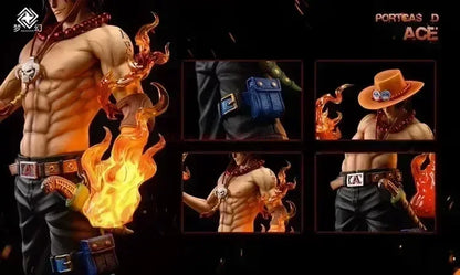 70cm New One Piece Gk Fantasy Third Anniversary 1/3 Ace Super Hugetrendy Statue Anime Decoration Christmas Collect Figures Gift