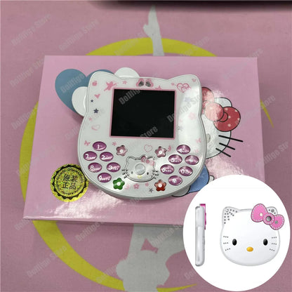 2024 New Product In Stock Cartoon Cute San Liou Kitty Flip Phone White Pink Mini Phone Children's Fashion Model Toy Youth Gift