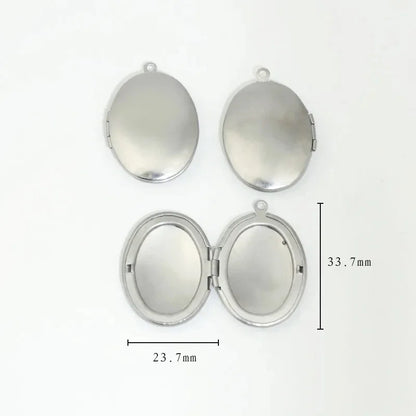 BoYuTe (20 Pieces/Lot) 316 Stainless Steel Oval Shaped Locket Pendant Can Open Photo Locket Diy Jewelry Materials