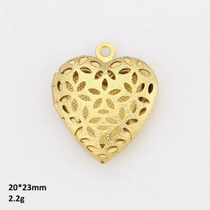 BoYuTe (50 Pieces/Lot) Heart Shaped Raw Brass Locket Pendant Materials Diy Photo Lockets Jewelry Accessories