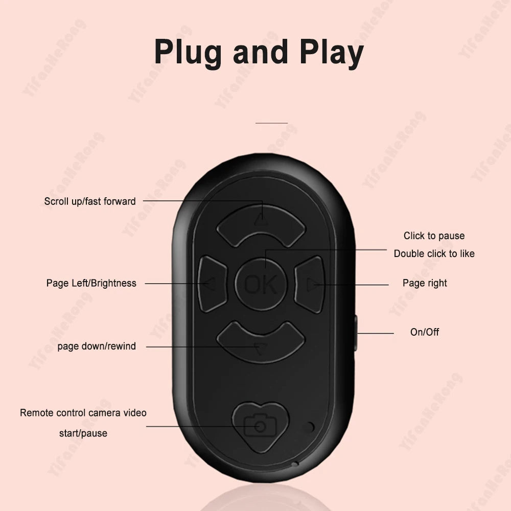 Universal Mobile Phone Selfie Shutter Bluetooth-compatible Remote Control Button For Tik Tok e-book Wireless Controller