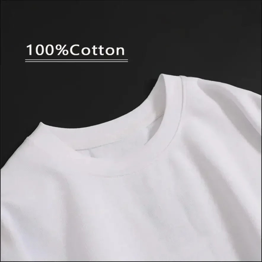 2024 Summer New Sports T-shirt 100% Cotton 2 English Letter Printing High Quality Round Neck Street Clothing Top Casual Clothing
